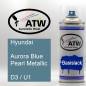 Preview: Hyundai, Aurora Blue Pearl Metallic, D3 / U1: 400ml Sprühdose, von ATW Autoteile West.